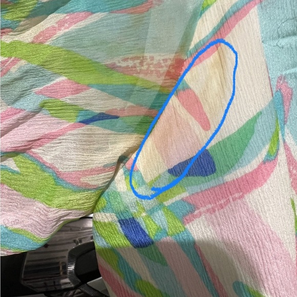 Lilly Pulitzer White Multicolored Marietta Kaftan Mini Dress Bell Sleeve Sz S - Picture 11 of 13